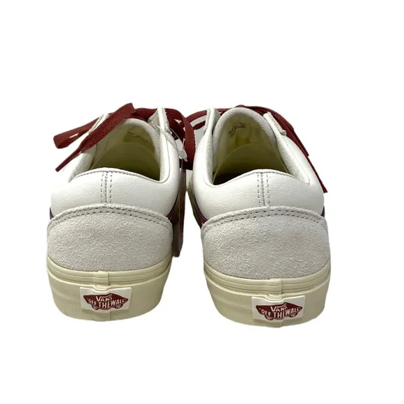 VANS Old Skool Shoes Low Suede Leather Red White Women's Size Skate VN0A4BW2R2S