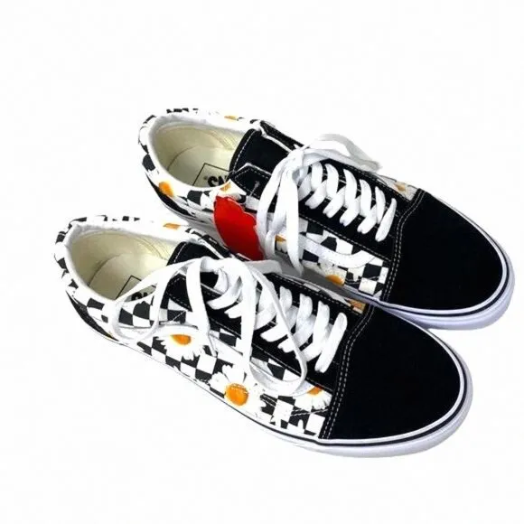 VANS Old Skool Shoes Low Top Skate Check Canvas Suede VN0A5KRFB0B Size Men Black