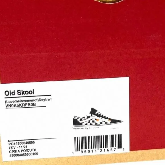 VANS Old Skool Shoes Low Top Skate Check Canvas Suede VN0A5KRFB0B Size Men Black