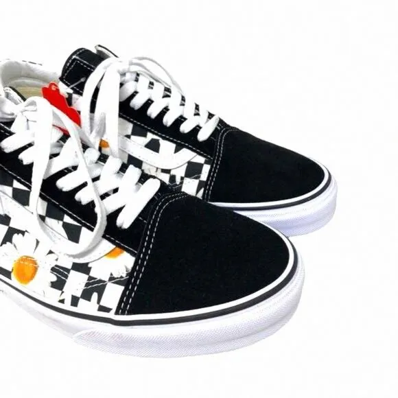VANS Old Skool Shoes Low Top Skate Check Canvas Suede VN0A5KRFB0B Size Men Black