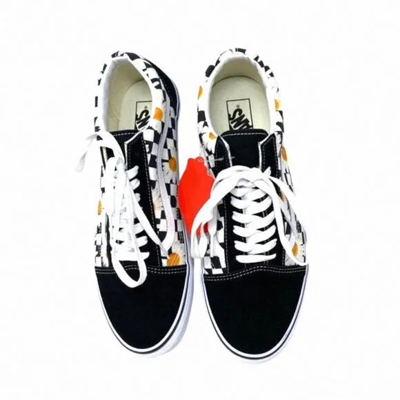 VANS Old Skool Shoes Low Top Skate Check Canvas Suede VN0A5KRFB0B Size Men Black