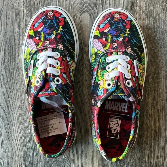 Vans Shoes Authentic Red Marvel Avengers Kids Sneakers Size 13 Brand New