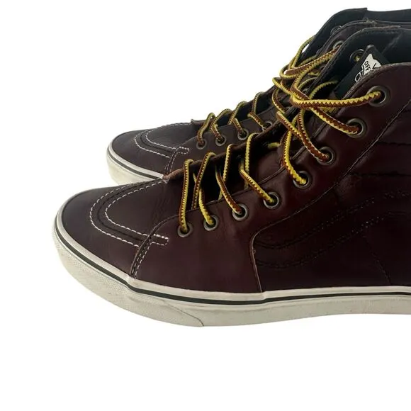 Vans SK8 Hi Sneakers Mens 11 Brown Leather Groundbreakers Rum Raisin Skate