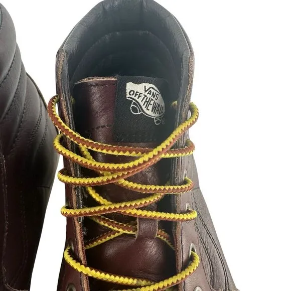 Vans SK8 Hi Sneakers Mens 11 Brown Leather Groundbreakers Rum Raisin Skate