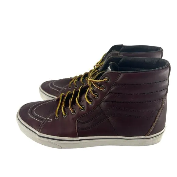 Vans SK8 Hi Sneakers Mens 11 Brown Leather Groundbreakers Rum Raisin Skate