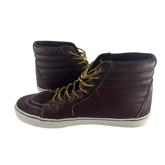 Vans SK8 Hi Sneakers Mens 11 Brown Leather Groundbreakers Rum Raisin Skate
