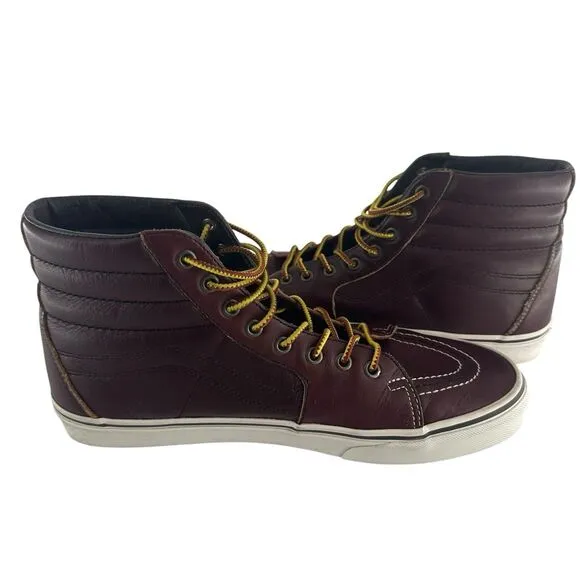Vans SK8 Hi Sneakers Mens 11 Brown Leather Groundbreakers Rum Raisin Skate