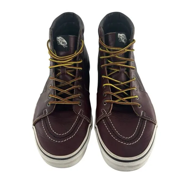 Vans SK8 Hi Sneakers Mens 11 Brown Leather Groundbreakers Rum Raisin Skate