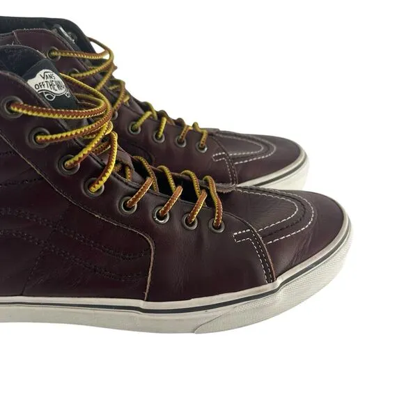 Vans SK8 Hi Sneakers Mens 11 Brown Leather Groundbreakers Rum Raisin Skate