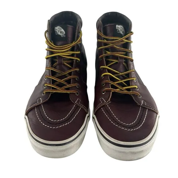 Vans SK8 Hi Sneakers Mens 11 Brown Leather Groundbreakers Rum Raisin Skate