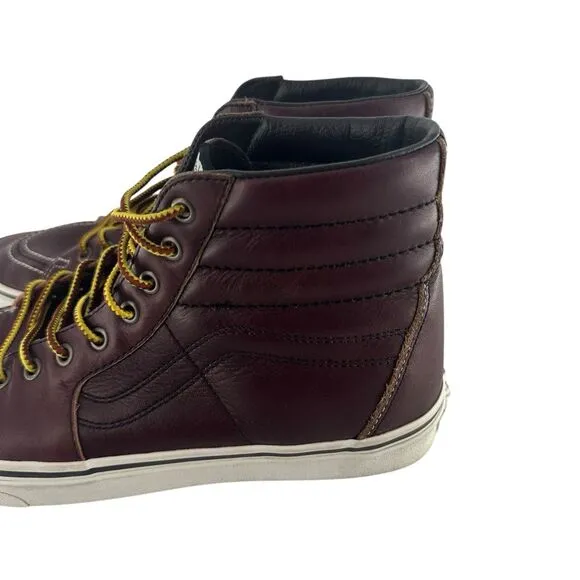 Vans SK8 Hi Sneakers Mens 11 Brown Leather Groundbreakers Rum Raisin Skate