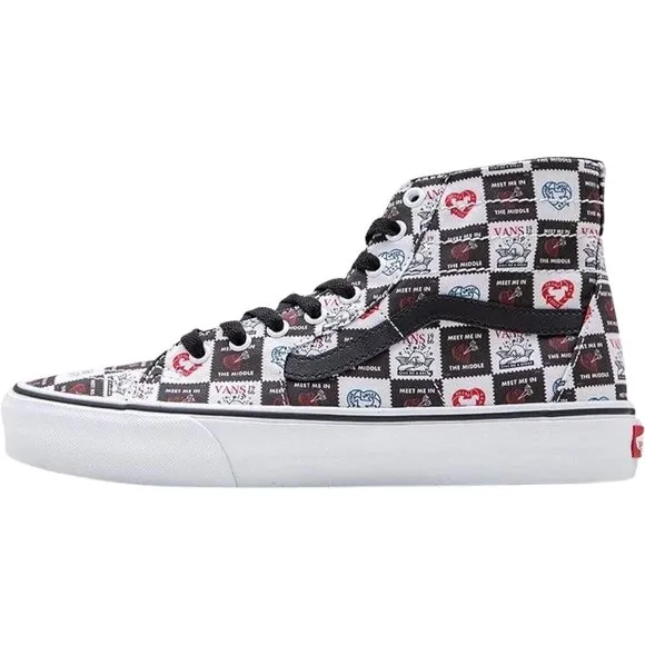 Vans SK8-Hi Tapered Men's Fashion Sneaker Shoes Black/White (Valentine's…