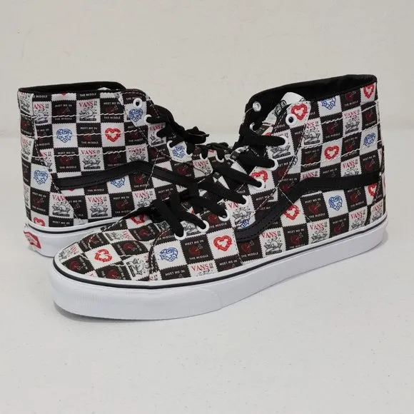 Vans SK8-Hi Tapered Men's Fashion Sneaker Shoes Black/White (Valentine's…