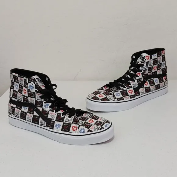 Vans SK8-Hi Tapered Men's Fashion Sneaker Shoes Black/White (Valentine's…