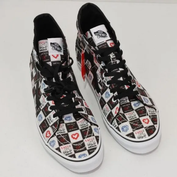 Vans SK8-Hi Tapered Men's Fashion Sneaker Shoes Black/White (Valentine's…