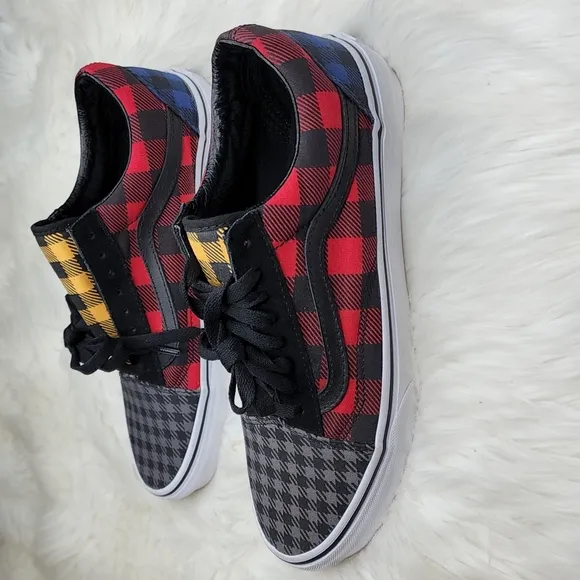 VANS What The Buffalo Old Skool Canvas Lace Up Sneakers Shoes NEW