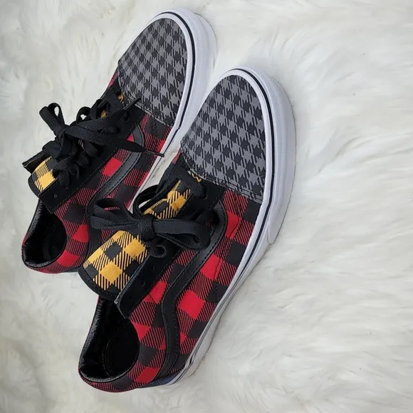 VANS What The Buffalo Old Skool Canvas Lace Up Sneakers Shoes NEW