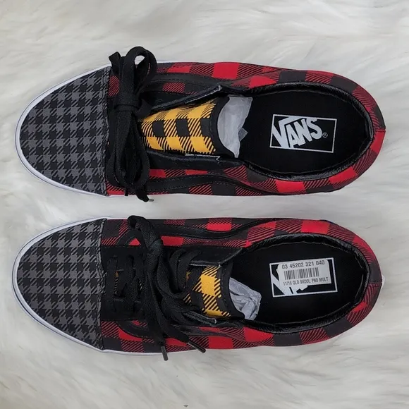 VANS What The Buffalo Old Skool Canvas Lace Up Sneakers Shoes NEW