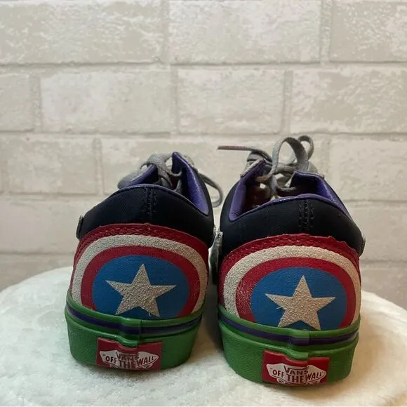 Vans X Marvel Collab Old Skool Avengers Shoes Sneakers Size Women's 6.5/Mens 5