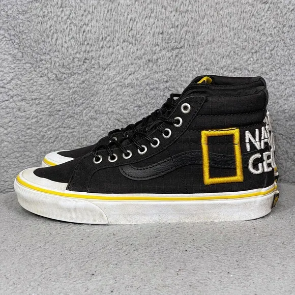 Vans X National Geographic Sk8-Hi Reissue 138 Womens Size 8 Sneakers Shoes Black