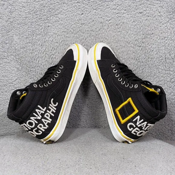 Vans X National Geographic Sk8-Hi Reissue 138 Womens Size 8 Sneakers Shoes Black