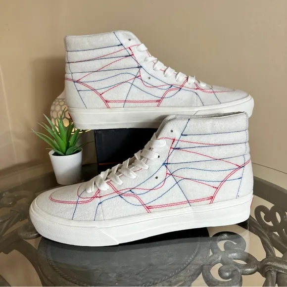 Vans x Taka Hayashi DIY Sk8-Hi VLT LX Mens Size 8.5 / Womens 10 White Shoes New!