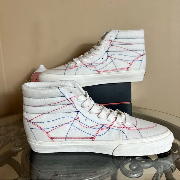Vans x Taka Hayashi DIY Sk8-Hi VLT LX Mens Size 8.5 / Womens 10 White Shoes New!