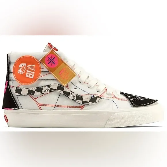 Vans x Taka Hayashi DIY Sk8-Hi VLT LX Mens Size 8.5 / Womens 10 White Shoes New!