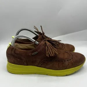 Velez Oxford Shoes Mens 8 Brown/Yellow Leather Wingtip Lace Up Colombian Made