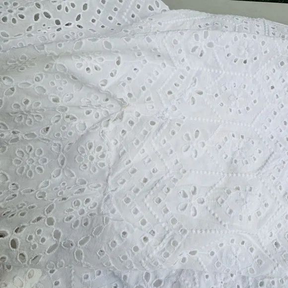Veronica Beard White Aislin Tiered Broderie Adeline Cotton Maxi Dress size 4