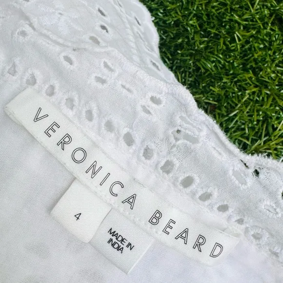Veronica Beard White Aislin Tiered Broderie Adeline Cotton Maxi Dress size 4