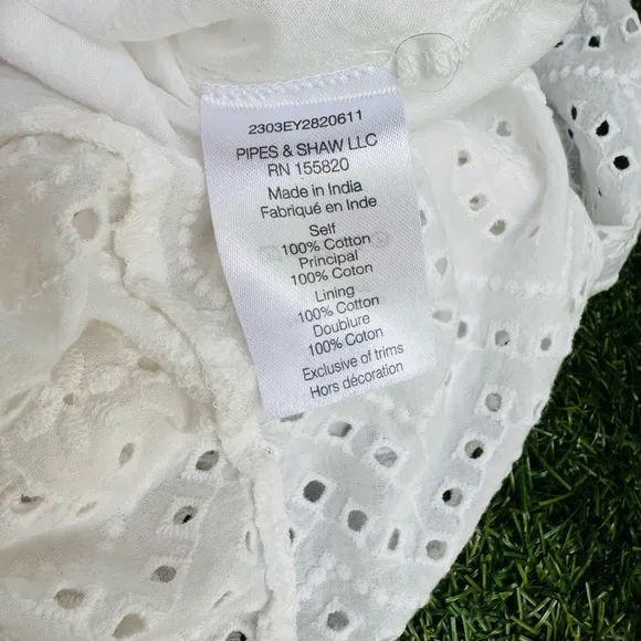 Veronica Beard White Aislin Tiered Broderie Adeline Cotton Maxi Dress size 4
