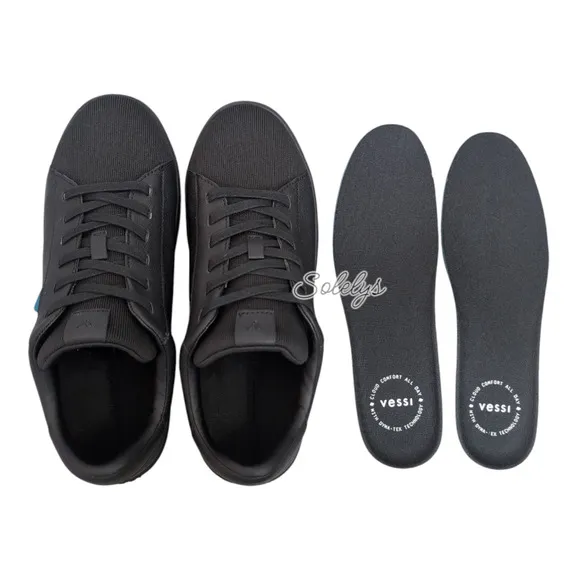 Vessi Soho 2 Asphalt Black Low Top Waterproof Vegan Leather Sneaker Mens 10