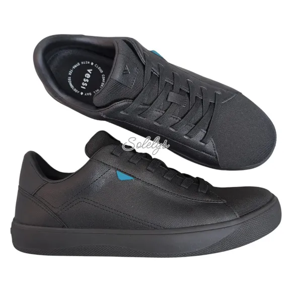 Vessi Soho 2 Asphalt Black Low Top Waterproof Vegan Leather Sneaker Mens 10