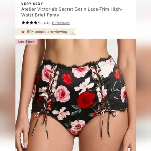 Victoria's secret luxe very sexy silk satin lace trim high waist brief panty M