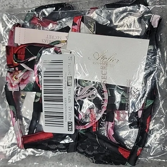 Victorias secret luxe Very sexy stretch silk Atelier Caged Corset waist cincher