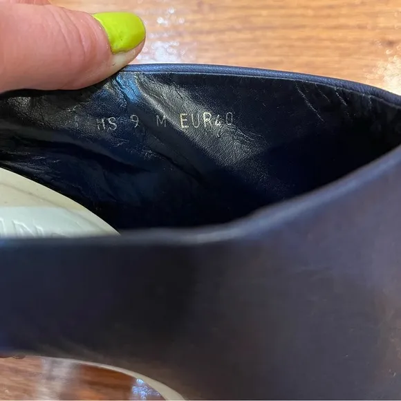 Vince Blue Leather Open Toe Mules