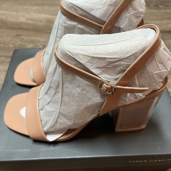 Vince Camuto HERRICAN Dark Blush Soft Patent Nude Heels size 9