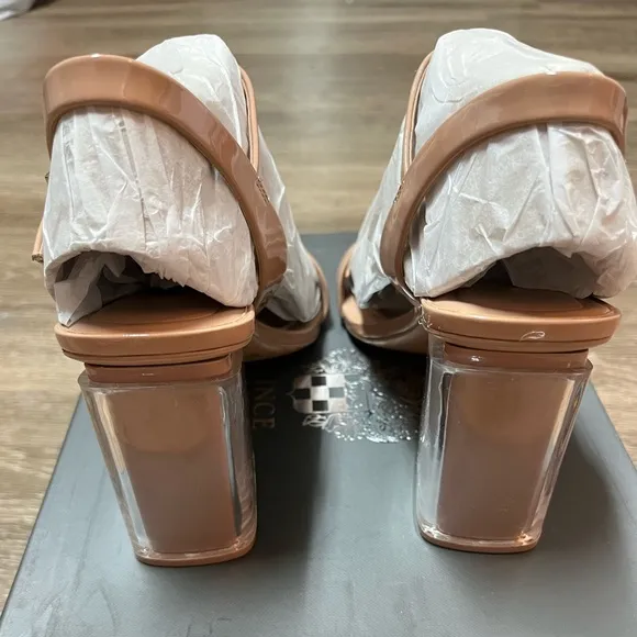 Vince Camuto HERRICAN Dark Blush Soft Patent Nude Heels size 9