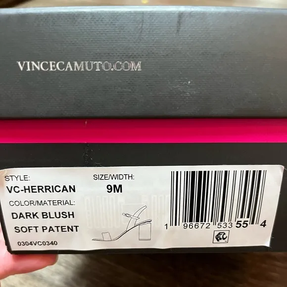 Vince Camuto HERRICAN Dark Blush Soft Patent Nude Heels size 9