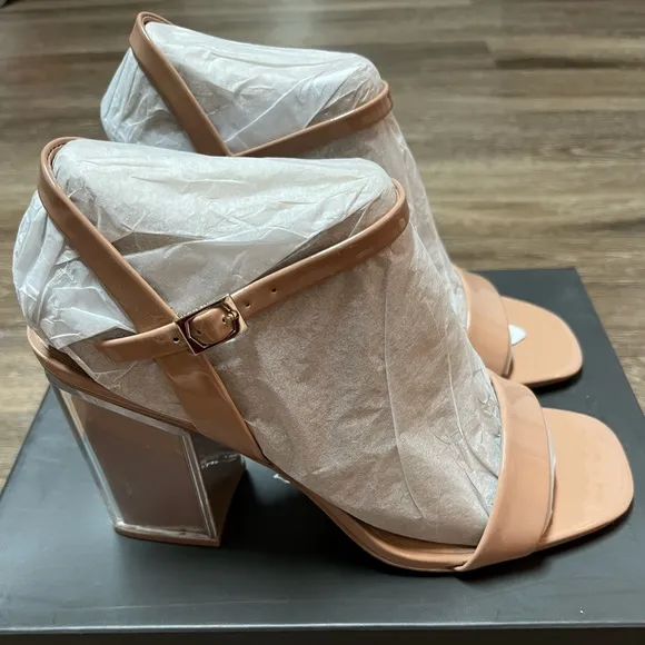 Vince Camuto HERRICAN Dark Blush Soft Patent Nude Heels size 9