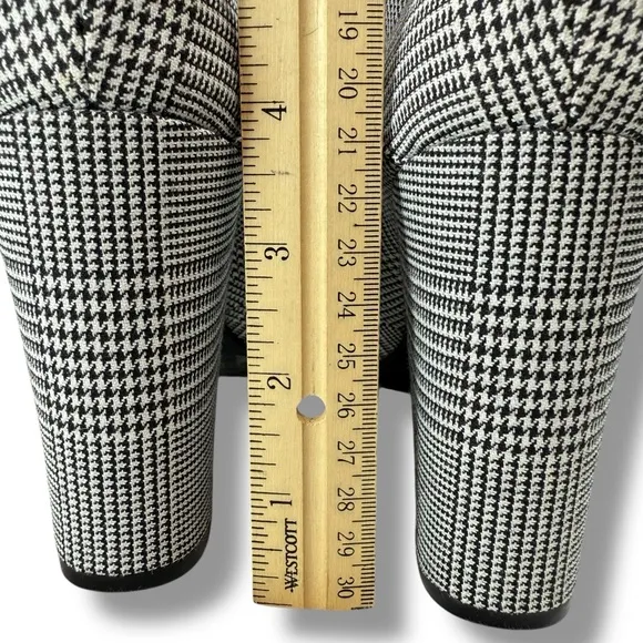 Vince Camuto Selmer Houndstooth Plaid Open Toe Chunky Heel Mary Janes, Size 7