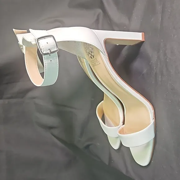 Vince Camuto White Women's Ankle Strap Leather Sandals