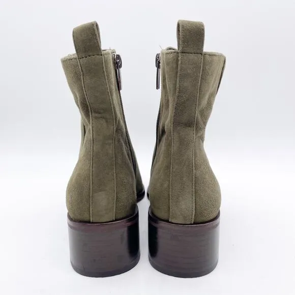 Vince Camuto Women's Jerlindi Green Suede Zip Up Booties Size 8M