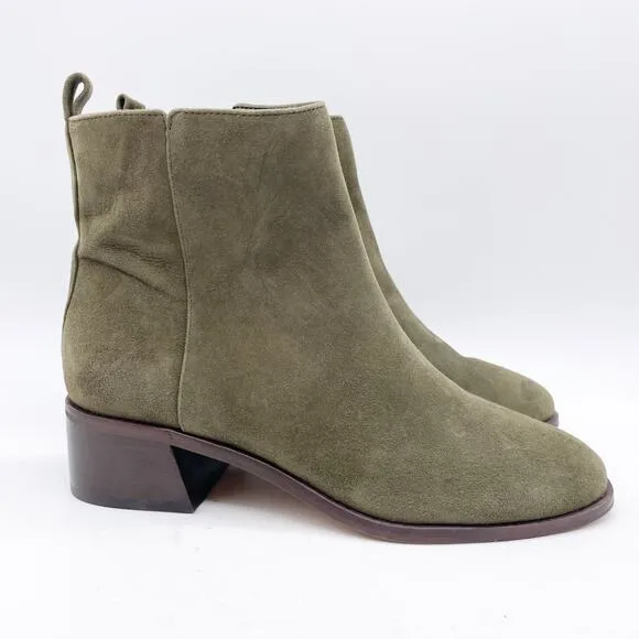 Vince Camuto Women's Jerlindi Green Suede Zip Up Booties Size 8M