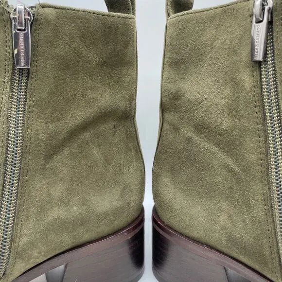 Vince Camuto Women's Jerlindi Green Suede Zip Up Booties Size 8M