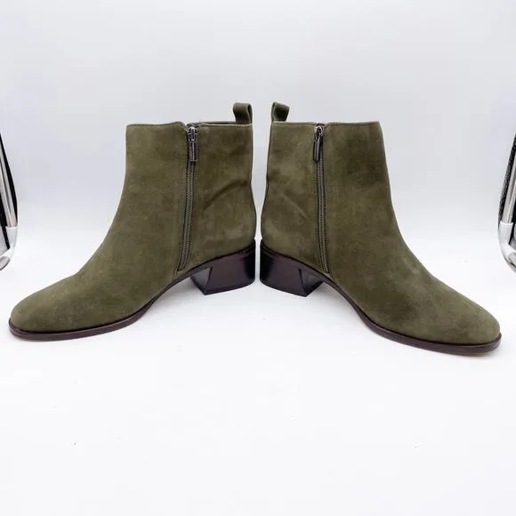 Vince Camuto Women's Jerlindi Green Suede Zip Up Booties Size 8M