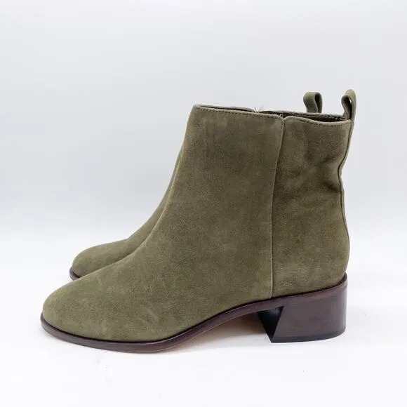 Vince Camuto Women's Jerlindi Green Suede Zip Up Booties Size 8M
