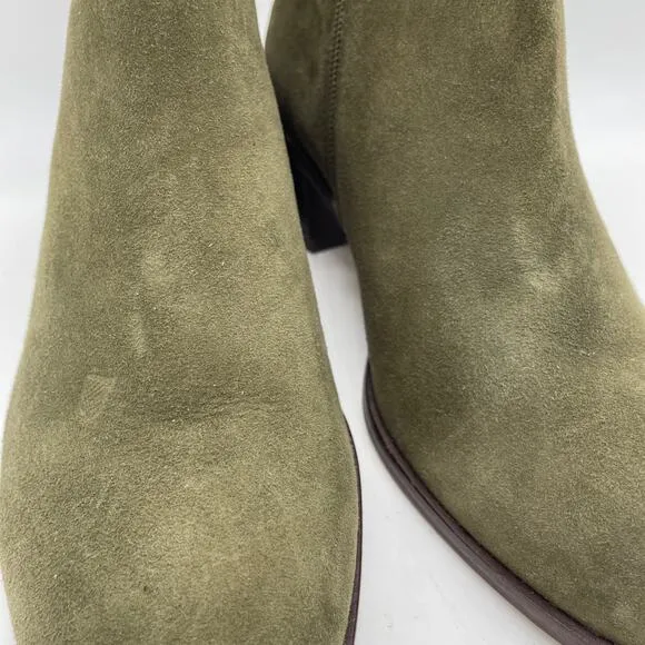 Vince Camuto Women's Jerlindi Green Suede Zip Up Booties Size 8M