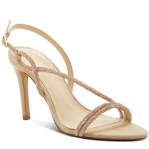 Vince Camuto Women's Luanna Crystal Strap High Heel Sandal Heeled